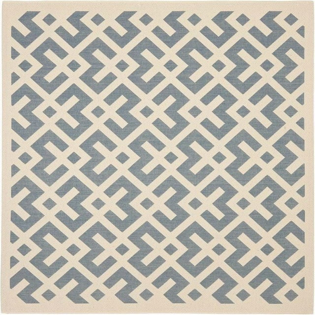 Safavieh Courtyard Tapis Bleu Intérieur Extérieur - Carré 7 Pieds10 Pouces