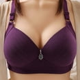 thumbnail image 2 of Loopsun Plus Size Bras for Women, Womens Large Size Wireless Push Up Breathable Thin Back Breasted Underwear Bra Purple 42/95BC, 2 of 3