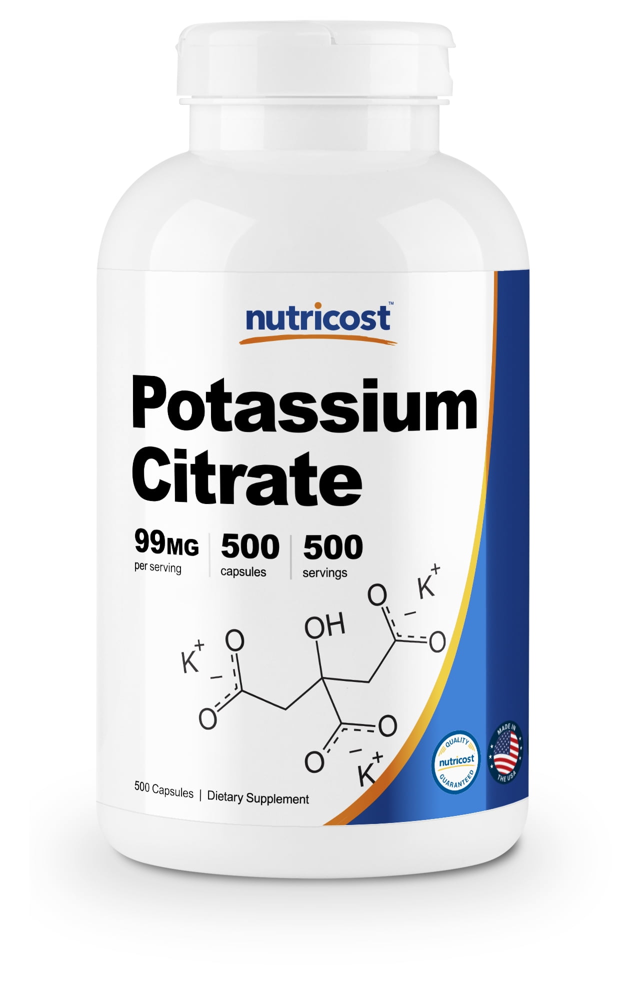 Nutricost Potassium Citrate 99mg, 500 Capsules NonGMO & Gluten Free