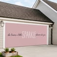thumbnail image 4 of Pink Garage Door Cover Banner 7 x 16 FT, She Leaves A Little SPARKLE Wherever She Goes Garage Door Curtains Backdrop with Grommets for Indoor Outdoor Wall Party Porch Yard Decorations Background, 4 of 9