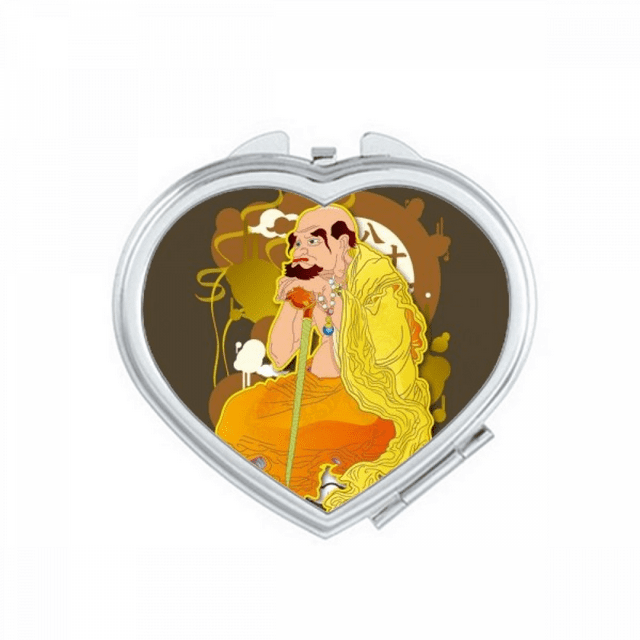 Figure de Culture Dix-Huit Arhats Modèle Miroir Voyage Grossissement Portable Poche Poche Maquillage
