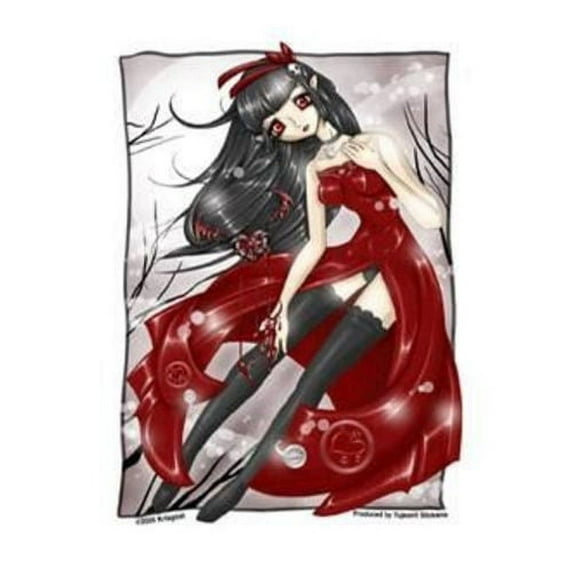 Dark Valentine Anime Girl by Krisgoat - Sticker / Decal