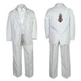 thumbnail image 3 of Baby Boy Teen Christening Baptism Formal White Paisley Suit Silver Gold Patch on Back SM-20, 3 of 4