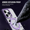 thumbnail image 2 of Compatible for iPhone 13 Case with Magnetic Ring Stand,[Compatible with MagSafe] [Military Grade Drop Protection] Light Luxury Slim Shockproof Kickstand Case for iPhone 13-Purple, 2 of 8