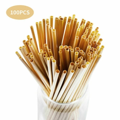 100 PCS Disposable Straws Ecofriendly Drinking Wheat Straw for