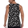 thumbnail image 3 of Fotbe Black White Leaves Pattern Men's Quick Dry Workout Tank Top Gym Muscle Tee Fitness Bodybuilding Sleeveless T Shirt Breathable Workout Shirt-Medium, 3 of 9