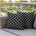 thumbnail image 5 of Pack of 2 Outdoor Pillow Covers 24x24 Inch Waterproof Modern Black Geometric Throw Pillow Covers,Decorative Couch Pillow Shams Protectors Abstract Art Morocco Aesthetic Patio Cushion Pillowcases, 5 of 8