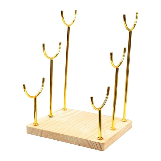 Exhibidor de pulseras con base de madera, elegante y estable, para guardar joyas. Tres capas