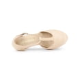 thumbnail image 4 of BLISSFUL STEP Chaussures pour Femmes Bout Rond Talon Aiguille Sandales à Bride en T Beige 6,5, 4 of 8