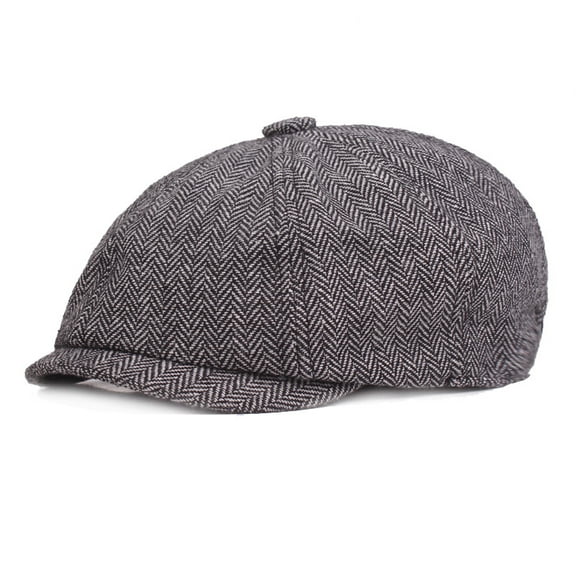 SikaFu Human Character Eight -Horns Male Autumn And Winter Newspapers British Retro Forward Cap