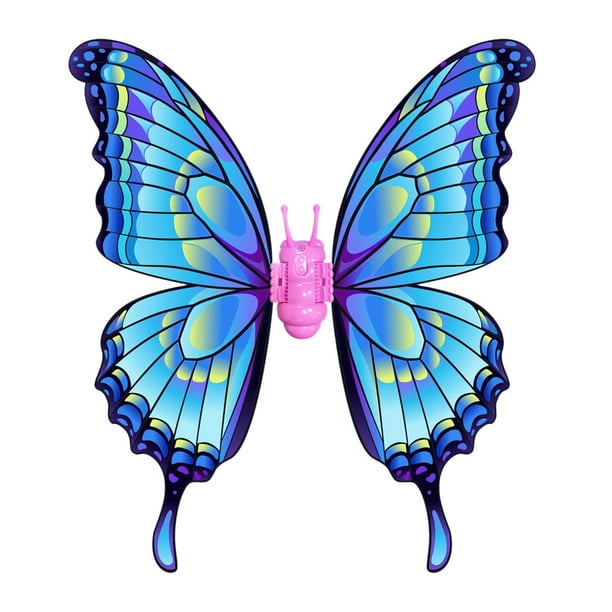 Alas de mariposa en movimiento, regalos de cumpleaños, alas de hada eléctricas de Pascua, alas de hada iluminadas Azul
