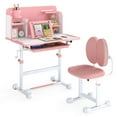 thumbnail image 1 of Costway Kid's Study Desk & Chair Set with Tilt Desktop, Pen Holder & Tray, Reading Stand Pink, 1 of 10