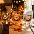 thumbnail image 6 of 2D Ghost Carriage Pattern less Wine Glass, Halloween Artisan Glassware Collection Handle Free Clear Glass Cup, Moon Bat Pumpkin Print Table Decor Tumbler, 6 of 7