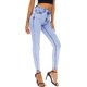 thumbnail image 3 of Pantalones vaqueros de cintura alta para mujer, ajustados, elásticos, suaves, desgastados, cómodos, clásicos, Jeggings, pantalones de mezclilla 157-blue2, 3 of 5