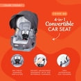 thumbnail image 2 of Baby Trend Cover Me 4-in-1 Car Seat Convertible Infant Toddler Rotating Safety Seat with Adjustable/Removable Canopy and 2 Cup Holders, Stormy Gray, 2 of 5