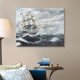 thumbnail image 3 of Cuadro lienzo pintura clásica de fragata americana en mar agitado, decoración náutica vintage horizontal en tela canvas, 3 of 7