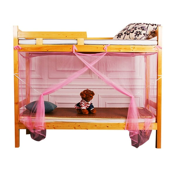 Literas para niños, cenefa, dormitorio de estudiantes, red de insectos, ropa de cama de cuatro esquinas, dosel, repelente de insectos, cortina de cama Eigraketly JJ25257-02