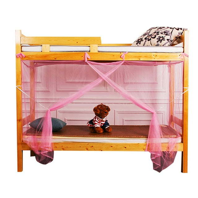 Literas para niños, cenefa, dormitorio de estudiantes, red de insectos, ropa de cama de cuatro esquinas, dosel, repelente de insectos, cortina de cama Eigraketly JJ25257-02