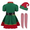 thumbnail image 3 of 2024 Festival de disfraces de Navidad para niñas elfas verdes Papá Noel para niñas Ropa de Año Nuevo para niños Vestido de fiesta elegante, 3 of 5