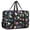 Black-1, variant on For Spirit Airlines Personal Item Bag 18x14x8 Inch, Boho Floral Weekender Travel Bag, Foldable Travel Duffel Bag Underseat Carry on Bag with Luggage Sleeve for Women and Men 30L
