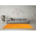 thumbnail image 3 of Ahgly Company Machine Washable Indoor Square Abstract Yellow Contemporary Area Rugs, 5' Square, 3 of 4