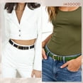 thumbnail image 3 of JASGOOD 2 Pack Belts for Women Fashion Skinny Leather Belt with Gold Buckle, 3 of 9