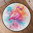 thumbnail image 6 of CURLYOOT Round Rug 3ft Flamingo Area Rug, Washable Circle Mat Non Slip Floor Carpet Mat, Soft Indoor Rugs for Entryway Living Room Dining Room Bedroom, 6 of 7