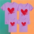 thumbnail image 5 of WREESH Family Matching T-Shirts for Men Comfortable Crew Neck Short Sleeve Tops with Heart Prints for Family Outings Purple, 5 of 5