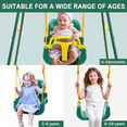 thumbnail image 6 of 3-in-1 Toddler Swing, Baby Swing Set for Indoor and Outdoor Play, Kids Outdoor Swing, Green, 6 of 6