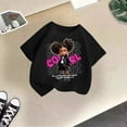 thumbnail image 2 of TOOYOU Girls Top Summer T-Shirt Kid Cute Graphic T Shirt Casual Round Neck Short Sleeve Top Size 3-4 Years Black, 2 of 3