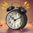 thumbnail image 2 of Retro 4 inches Battery Operated Twin Bell Loud Alarm Clock (Black with Arabic), 2 of 4