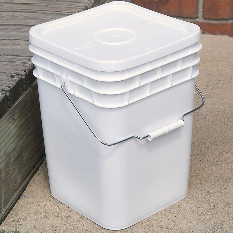 4 Gallon Square Bucket with Lid (Pack of 10)