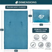 PAVILIA Compact 2-in-1 Travel Blanket Pillow for Airplane Flight, Teal Blue