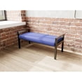 thumbnail image 4 of Pemberly Row Waiting Reception 2 Seat Bench Wood Frame in Blue, 4 of 5