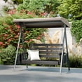 thumbnail image 5 of FODINGHILL Outdoor Hanging Porch Swing with 2 Seat, HDPE All Weather Swing Chair, Patio Swing Chair for Garden, Courtyard, 600LBS Weight Capacity, Black, 5 of 7