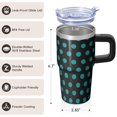 thumbnail image 3 of 20oz Textured Handle Tumbler with Geometric Design, Stainless Steel Double Wall Insulated Travel Mug, Leak Proof Straw Lid, 3 of 5