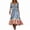 Light Blue, variant on Women's 4th of July Maxi Dress Vintage American Flag Print V Neck Long Sleeve Boho Casual Patriotic Dress Blue