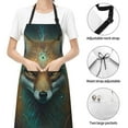 thumbnail image 6 of Pofeuu Vintage Pattern Fox Print Waterproof Apron with Pockets Adjustable Cooking Aprons Kitchen Bib for Baking Household Cleaning, 6 of 8