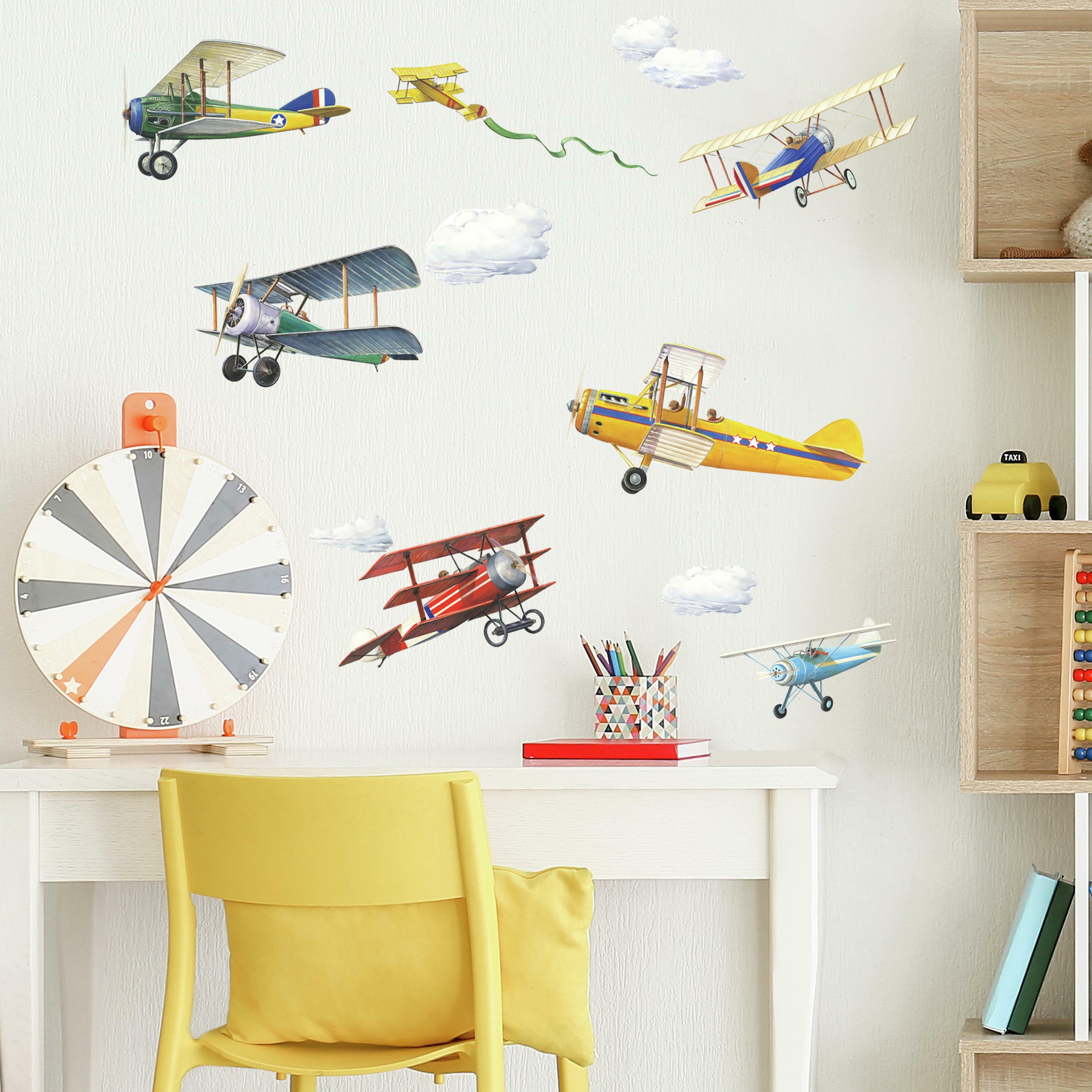 RoomMates Vintage Planes Peel and Stick Wall Decals