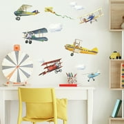 RoomMates Multicolor Vintage Planes Peel and Stick Wall Decals 16.5" x 7.5"