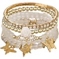 thumbnail image 1 of Conjunto de pulseras con colgante elástico de piedra de cristal de mariposa bohemia para mujeres y niñas, pulsera elástica apilable con cuentas doradas, joyería colorida con dijes, playa de verano boh, 1 of 4