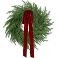 thumbnail image 3 of YTTAL 24" Artificial Norfolk Pine & Cedar Christmas Wreath with Velvet Bow – Real Touch Faux Greenery Holiday Front Door Decoration for Indoor Outdoor Use, 3 of 11
