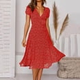 thumbnail image 2 of B91xZ Robes pour Femmes 2024 Élégantes Formelles Lanterne Sans Manches Patchwork Robes Maxi Fluides, Rouge TG, 2 of 5