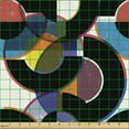 thumbnail image 2 of Retro Fabric by the Yard, Geometrical Theme Abstract Shapes and Colorful Circles in Vintage Style Theme, Decorative Upholstery Fabric for Sofas and Home Accents, Multicolor by Ambesonne, 2 of 5