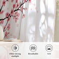 thumbnail image 6 of Cherry Blossom Semi Sheer Curtains Drapes for Living Room,Bedroom,French Doors Window 54 Inches Long,Spring Pink Floral Branches Watercolor Rod Pocket Chiffon Curtain Drapery Voile Draperies Panel, 6 of 8