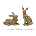thumbnail image 2 of QSTDGVPW 2 X Easter Bunny Figure Easter Bunny Statue Easter Decoration Table Ornament for Gold, 2 of 9