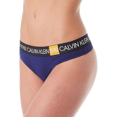 

Calvin Klein Women s Plus 1981 Bold Cotton Thong Panty Purple Night 1X