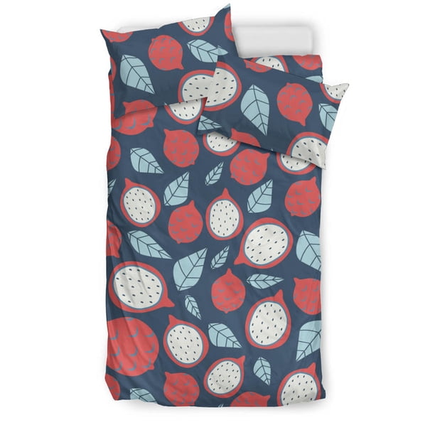 Juego de cama con fondo azul oscuro Dragon Fruits.