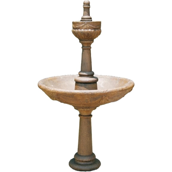Solid Rock Stoneworks 2 Tier Ribbon Fountain - 79" Tall - Espresso