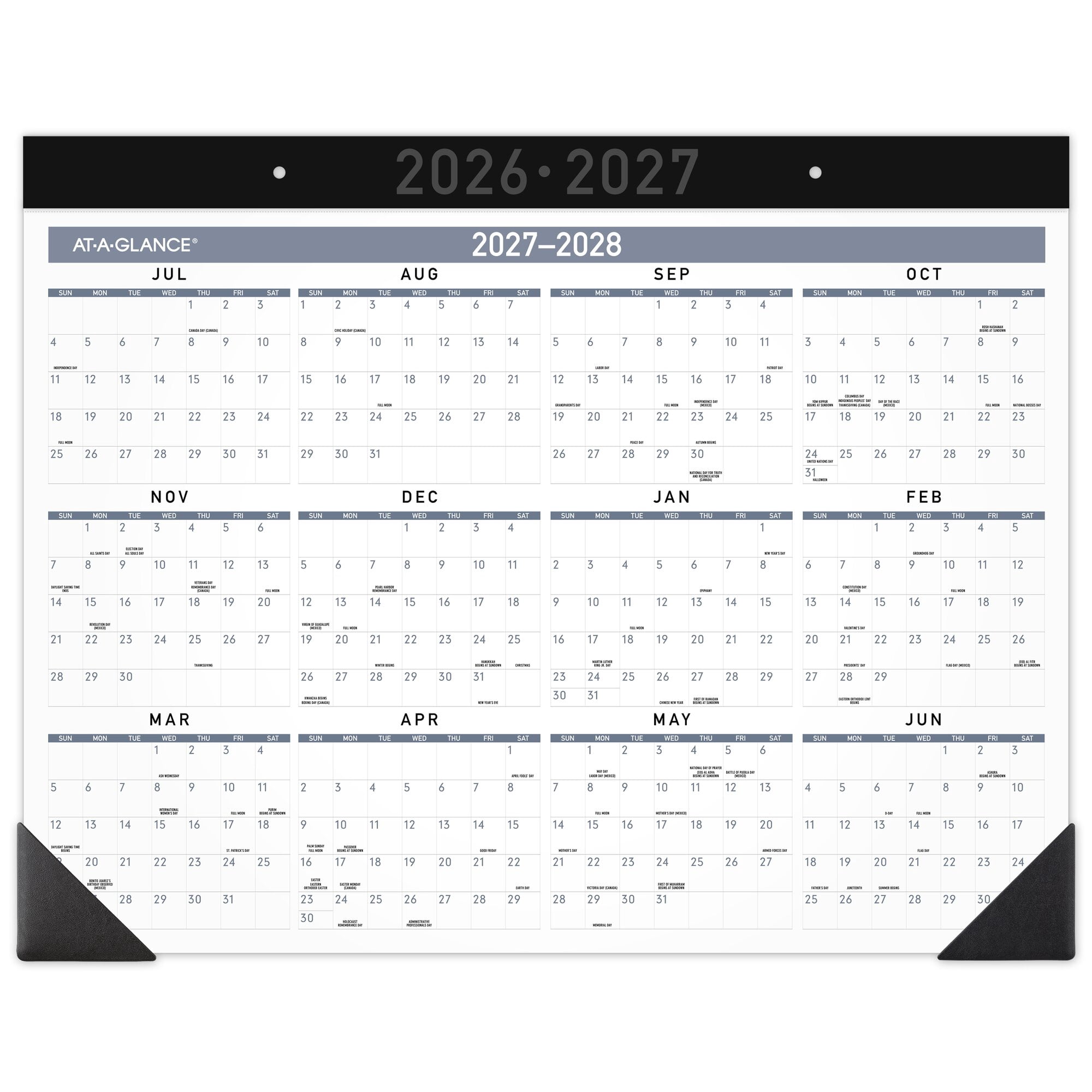 AT-A-GLANCE Contemporary Academic 2026-2027 Monthly Desk Pad Calendar Standard